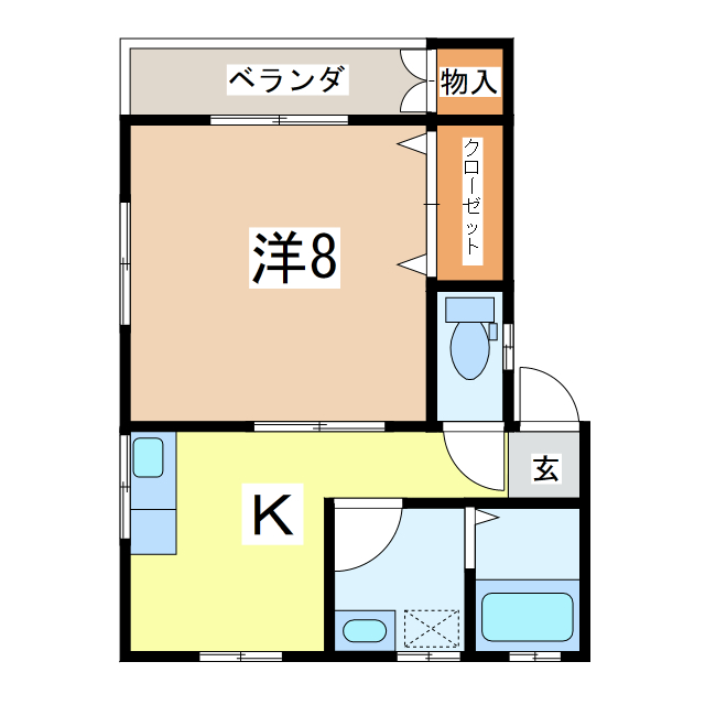 天童市糠塚のアパートの間取り