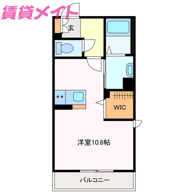 【鈴鹿市岸岡町のアパートの間取り】