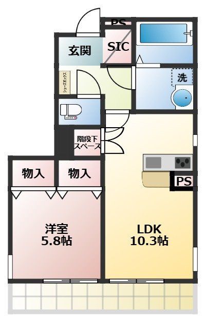 立川市高松町のアパートの間取り