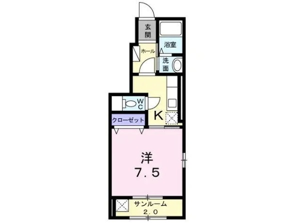 岩手県滝沢市鵜飼大緩（アパート）の賃貸物件の間取り