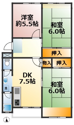 星陵台住宅一号棟の間取り写真