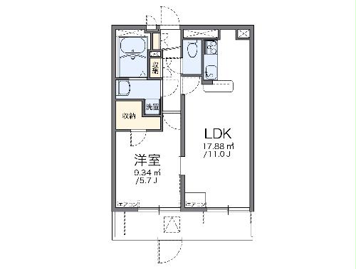 レオパレスＳｅａＳｉｄｅ須磨の間取り