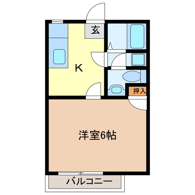 津市一身田中野のアパートの間取り