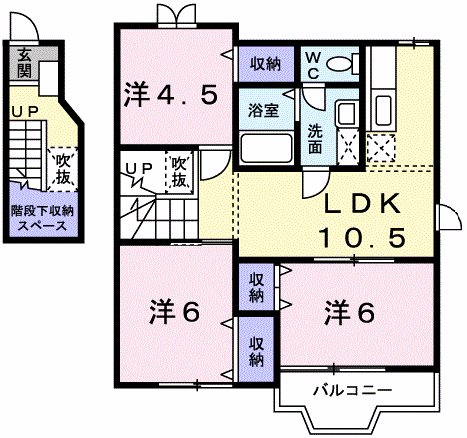 姫路市網干区垣内東町のアパートの間取り