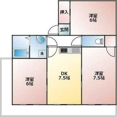 立川市若葉町のマンションの間取り