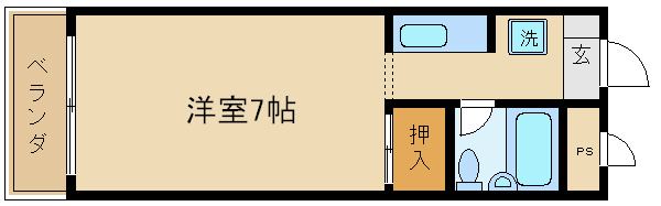 京都市中京区西ノ京西月光町のマンションの間取り