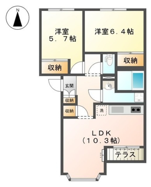 岩出市桜台のアパートの間取り