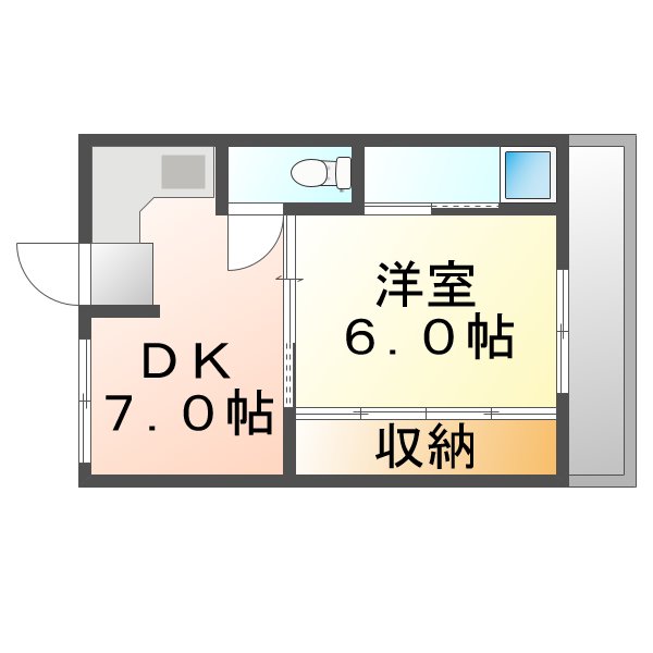 【倉敷市福田町浦田のマンションの間取り】