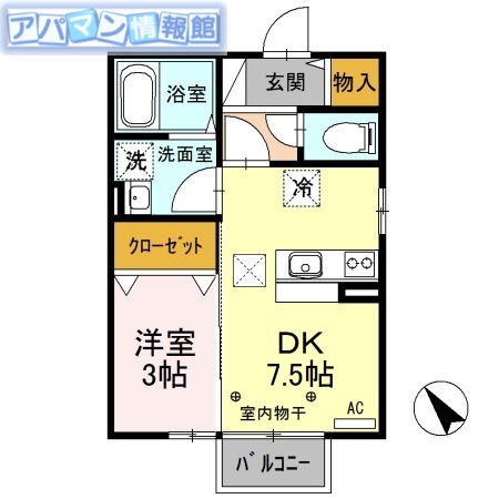 新潟市西区ときめき西のアパートの間取り