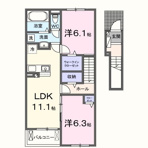 サンリバーＡの間取り