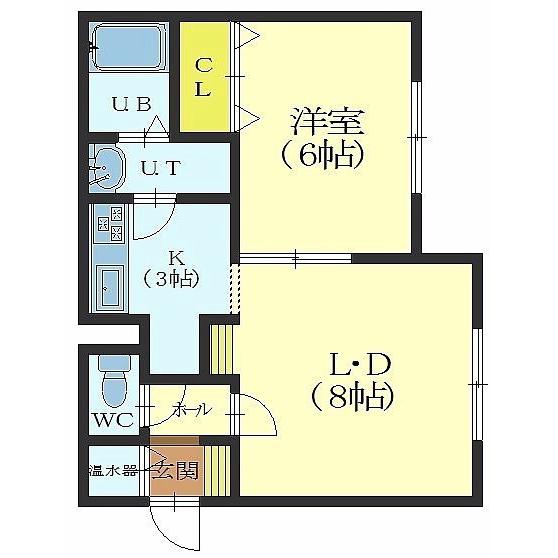 【北斗市七重浜のアパートの間取り】