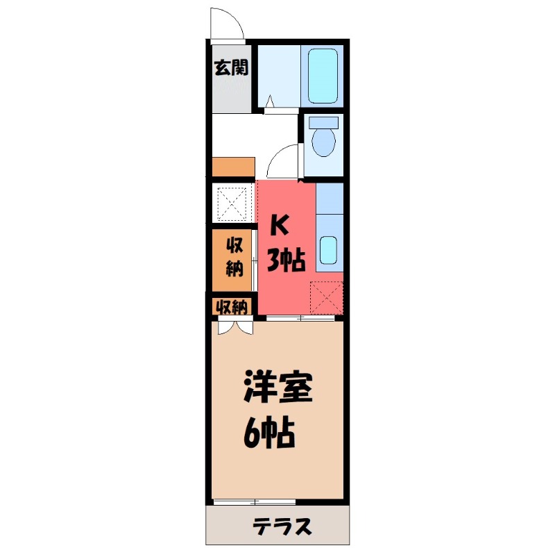 熊谷市中央のアパートの間取り