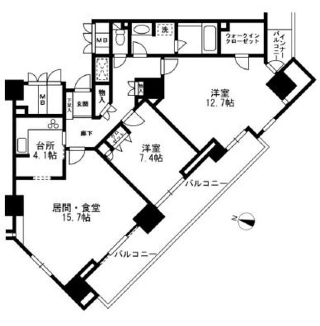 千代田区二番町のマンションの間取り