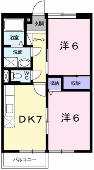 岡山市東区鉄のアパートの間取り