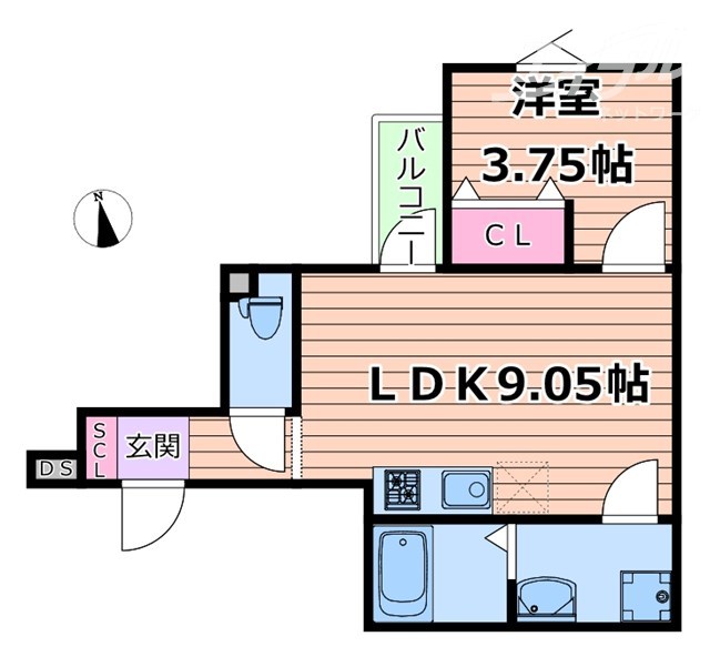 吹田市南吹田のアパートの間取り