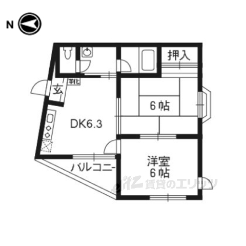 シャンティ石清水の間取り