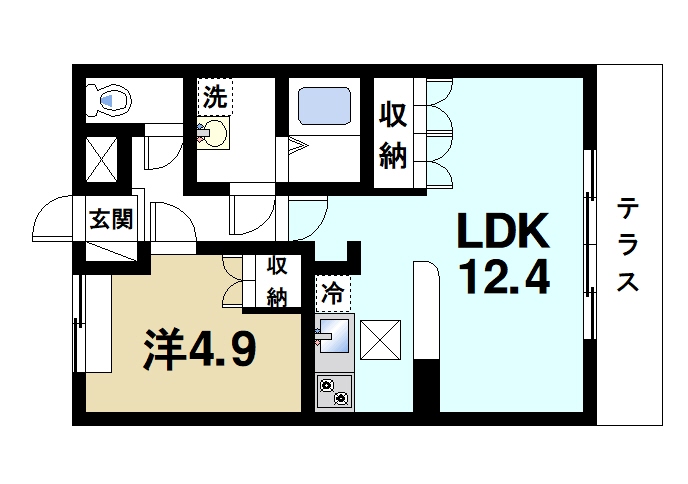 奈良市宝来町のマンションの間取り