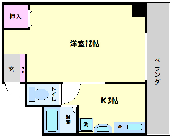 大阪市浪速区敷津東のマンションの間取り