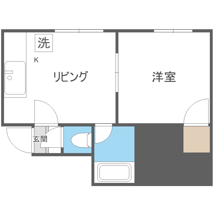 札幌市北区北三十六条西のアパートの間取り