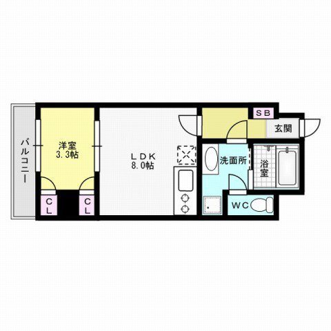 福岡市早良区室見のマンションの間取り