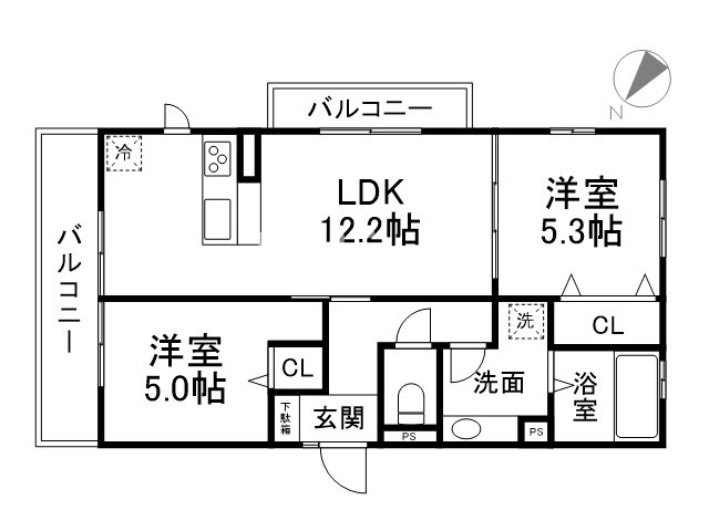 【ベルクローバー嵯峨野の間取り】