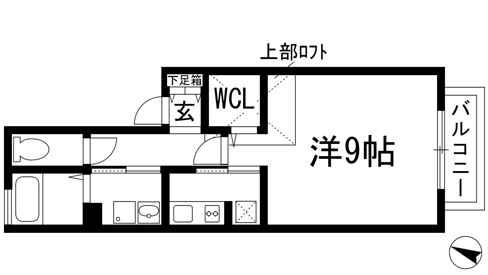 宝塚市山本南のアパートの間取り