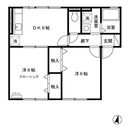 セジュール将軍野東　Ｂの間取り