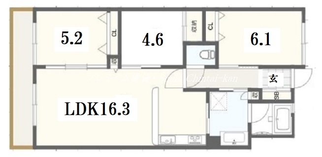 京都市中京区西ノ京上平町のマンションの間取り