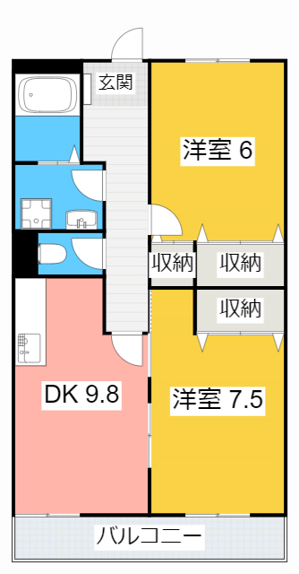 知立市山町のマンションの間取り