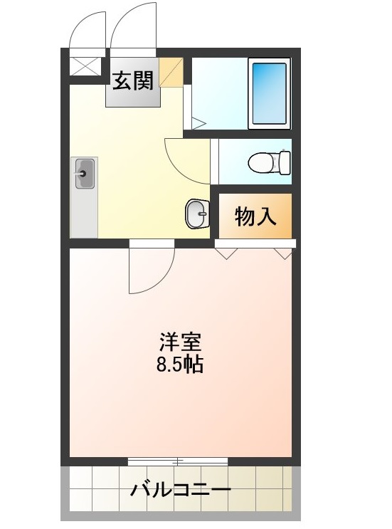 阿南市那賀川町赤池のアパートの間取り