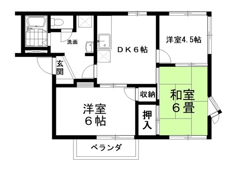 サンハイツヤジマＣ棟Ｃの間取り