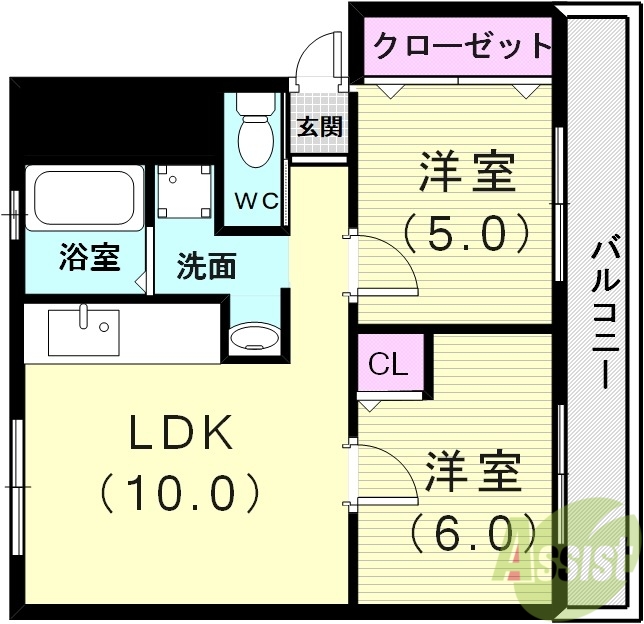 高津橋農住団地　A棟の間取り