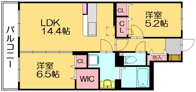 糟屋郡志免町南里のマンションの間取り