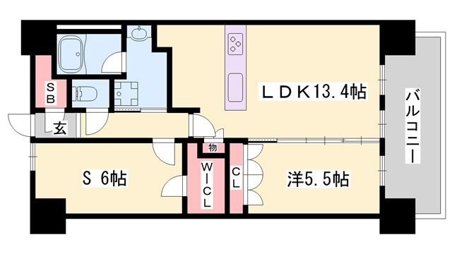 ウエリス姫路の間取り