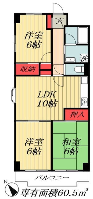 浦安市北栄のマンションの間取り