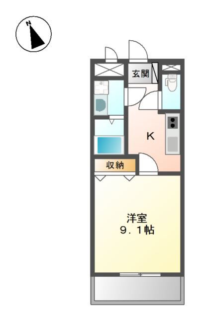 姫路市北原のアパートの間取り