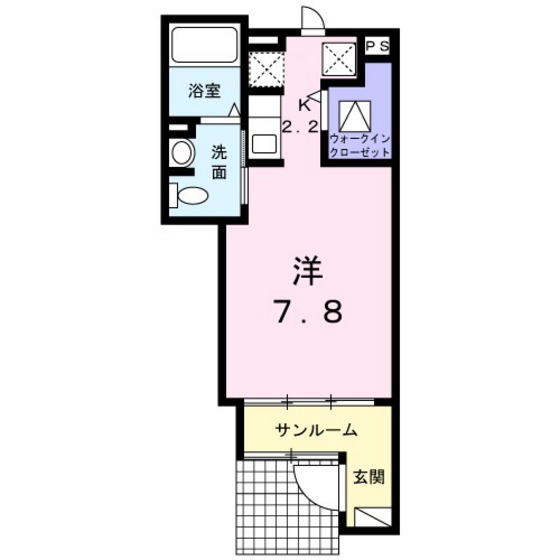 広島市南区楠那町のアパートの間取り