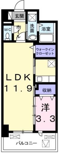 岡山市南区豊成のマンションの間取り