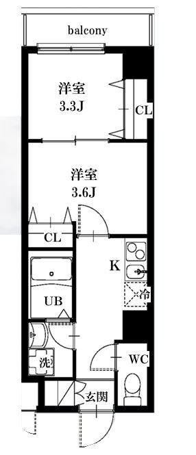 杉並区高円寺南のマンションの間取り