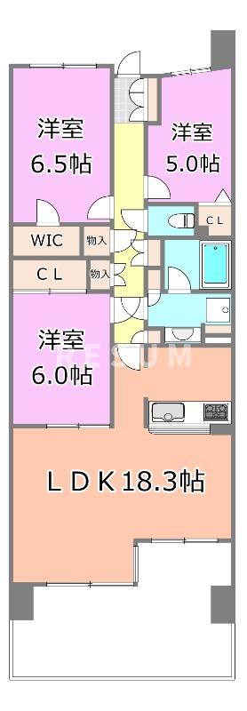 千葉市美浜区幸町のマンションの間取り