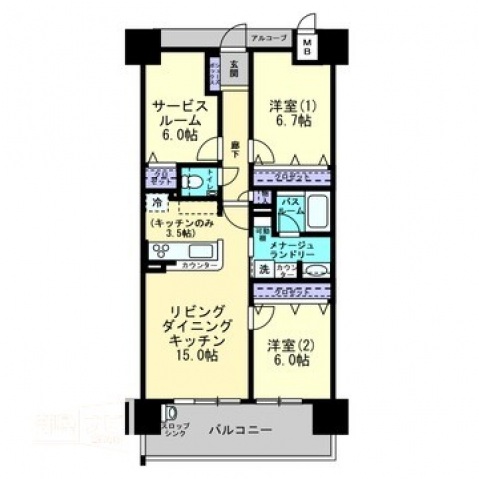 アルファステイツ倉敷阿知の間取り