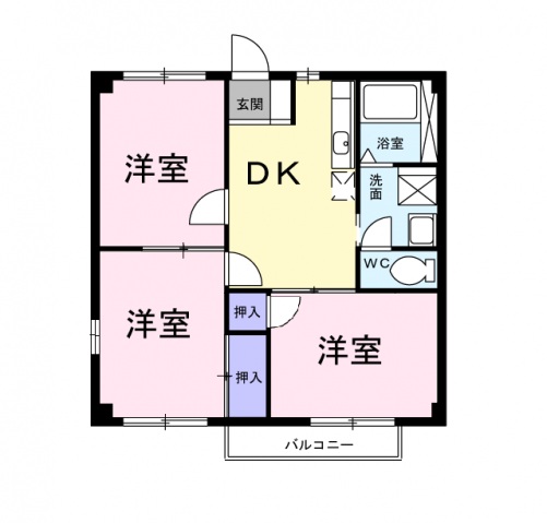 広島市佐伯区坪井のアパートの間取り