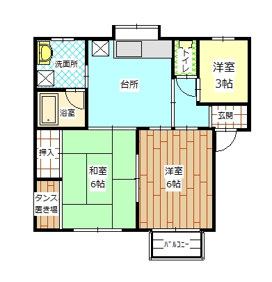 天童市中里のアパートの間取り