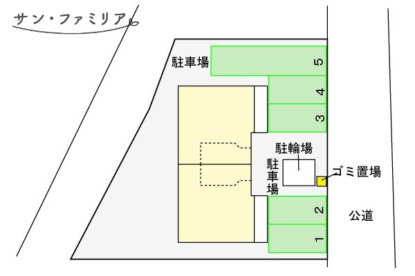 【豊橋市大崎町のアパートの駐車場】