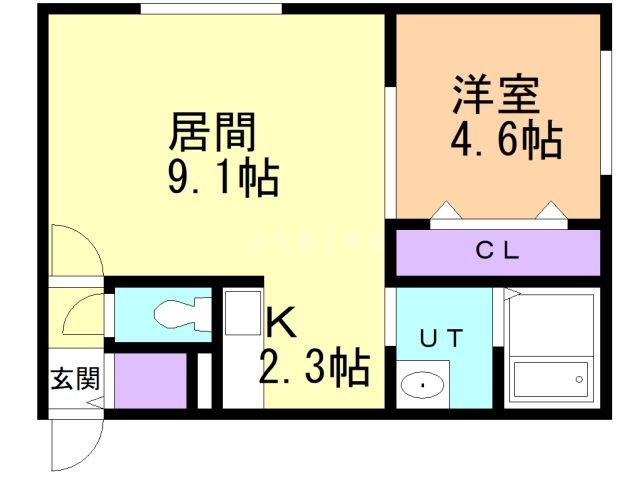 千歳市北栄のマンションの間取り