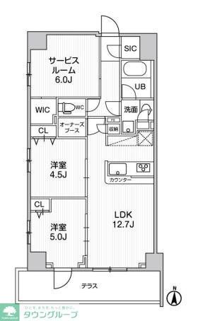 国立市東のマンションの間取り