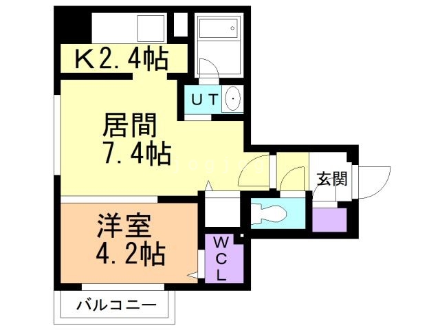 札幌市西区八軒三条東のマンションの間取り