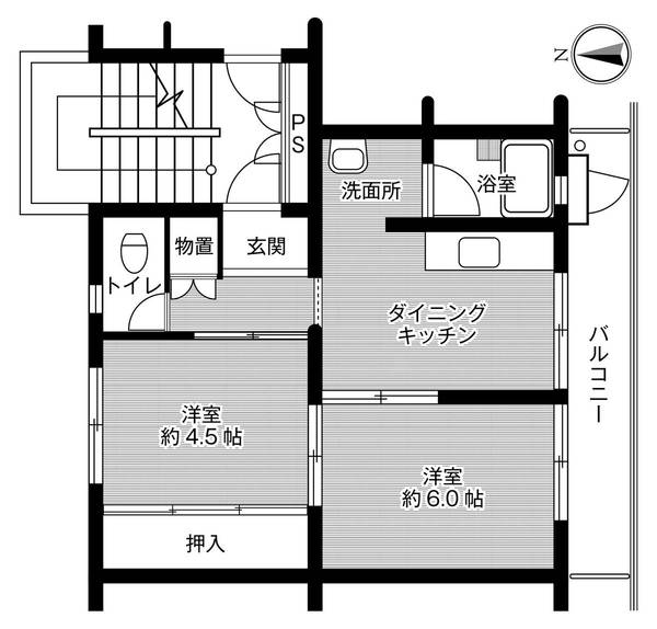 【ビレッジハウス八幡II2号棟の間取り】