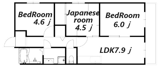 尼崎市杭瀬本町のアパートの間取り