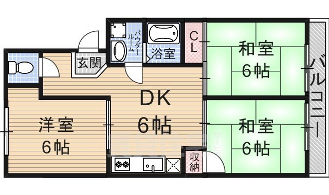 大津市一里山のマンションの間取り